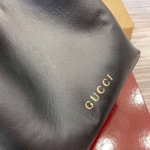 Gucci 815118 GG Emblem Mini Bucket Bag Black smooth leather - Default Title - View 9