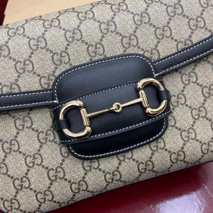 Gucci 815178 Gucci Horsebit 1955 Soft Medium Shoulder Bag Black leather trim - Default Title - View 6