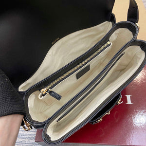Gucci 815178 Gucci Horsebit 1955 Soft Medium Shoulder Bag Black leather trim - Default Title - View 9