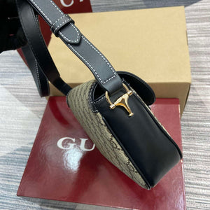 Gucci 815205 Gucci Horsebit 1955 Soft Small Shoulder Bag Black leather trim - Default Title - View 3