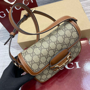 Gucci 815205 Gucci Horsebit 1955 Soft Small Shoulder Bag Brown leather trim - Default Title - View 4