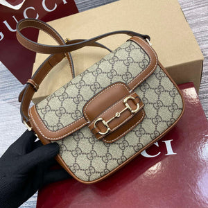 Gucci 815205 Gucci Horsebit 1955 Soft Small Shoulder Bag Brown leather trim - Default Title - View 5