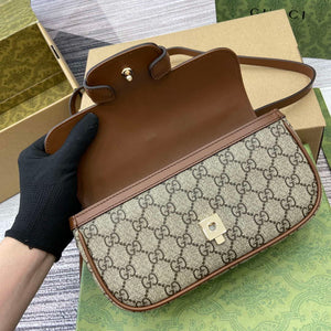 Gucci 815206 Gucci Horsebit 1955 Soft Small Top Handle Bag Brown leather trim - Default Title - View 8