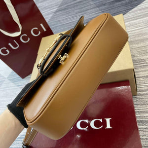 Gucci 815206 Gucci Horsebit 1955 Soft Small Top Handle Bag Brown - Default Title - View 5