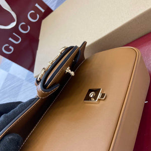 Gucci 815206 Gucci Horsebit 1955 Soft Small Top Handle Bag Brown - Default Title - View 8