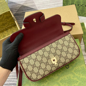 Gucci 815206 Gucci Horsebit 1955 Soft Small Top Handle Bag Red leather trim - Default Title - View 8