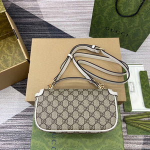 Gucci 815206 Gucci Horsebit 1955 Soft Small Top Handle Bag White leather trim - Default Title - View 2