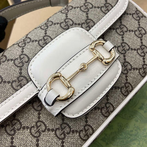 Gucci 815206 Gucci Horsebit 1955 Soft Small Top Handle Bag White leather trim - Default Title - View 5