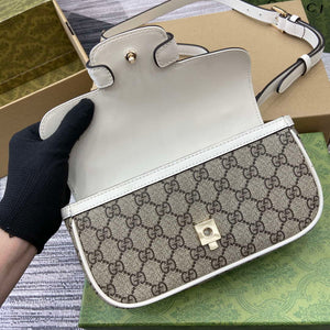 Gucci 815206 Gucci Horsebit 1955 Soft Small Top Handle Bag White leather trim - Default Title - View 7