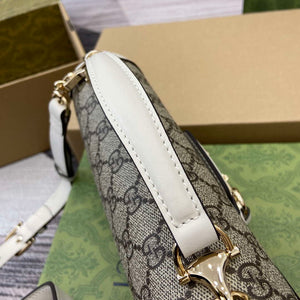 Gucci 815206 Gucci Horsebit 1955 Soft Small Top Handle Bag White leather trim - Default Title - View 8