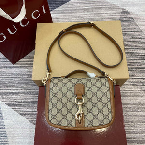 Gucci 815211 GG Emblem mini shoulder bag Beige and Brown - Default Title - View 1