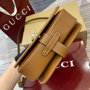 Gucci 815211 GG Emblem mini shoulder bag Beige and Brown - Default Title - View 6
