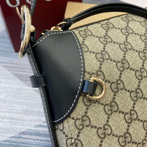 Gucci 815216 GG Emblem medium shoulder bag Beige and Black - Default Title - View 7