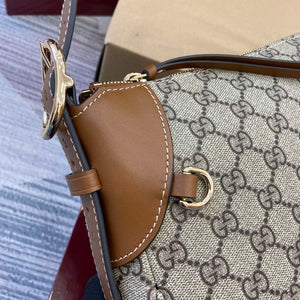 Gucci 815216 GG Emblem medium shoulder bag Beige and Brown - Default Title - View 7