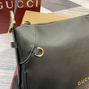 Gucci 815216 GG Emblem medium shoulder bag Black - Default Title - View 7