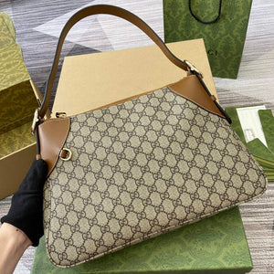 Gucci 815217 GG Emblem Medium Shoulder Bag Brown - Default Title - View 4