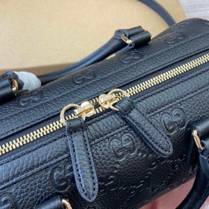 Gucci 815255 GG Emblem Small Top Handle Bag Black - Default Title - View 6