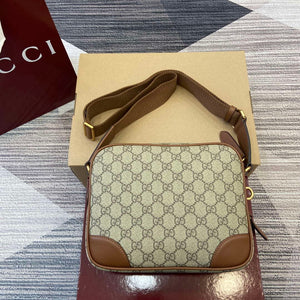Gucci 821160 GG Emblem medium crossbody bag Beige and dark brown - Default Title - View 2