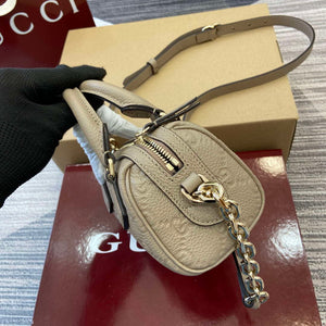 Gucci 815256 GG Emblem super mini top handle bag Apricot - Default Title - View 3