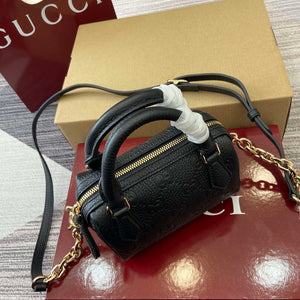 Gucci 815256 GG Emblem Super Mini Top Handle Bag Black - Default Title - View 4