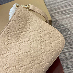 Gucci 815263 GG Emblem Small Shoulder Bag Beige - Default Title - View 8