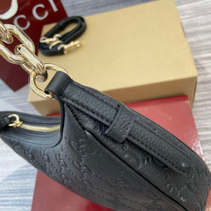 Gucci 815409 GG Emblem Small Shoulder Bag Black - Default Title - View 8