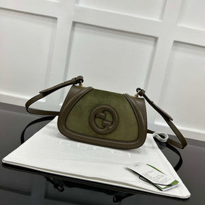 Gucci 815700 Gucci Blondie mini shoulder bag Suede leather Green - Default Title - View 1