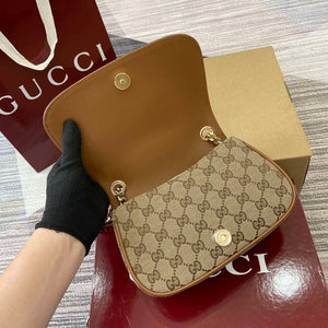 Gucci 815711 Gucci Blondie mini shoulder bag Beige dark brown canvas - Default Title - View 8