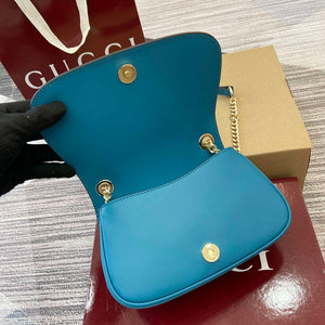 Gucci 815711 Gucci Blondie mini shoulder bag Suede Leather Blue - Default Title - View 8