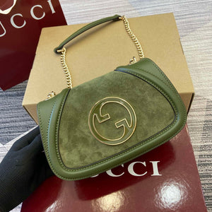 Gucci 815711 Gucci Blondie mini shoulder bag Suede Leather Green - Default Title - View 5