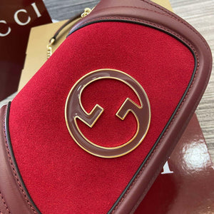 Gucci 815711 Gucci Blondie mini shoulder bag Suede Leather Red and Wine Red - Default Title - View 6