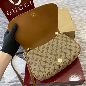 Gucci 815714 Gucci Blondie Small Top Handle Bag Beige dark brown canvas - Default Title - View 11