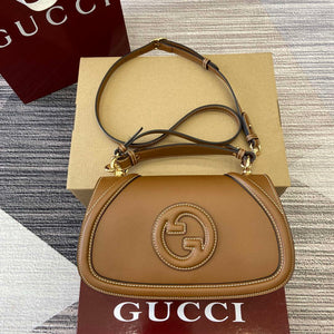 Gucci 815714 Gucci Blondie Small Top Handle Bag Brown smooth leather - Default Title - View 1