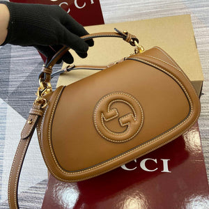 Gucci 815714 Gucci Blondie Small Top Handle Bag Brown smooth leather - Default Title - View 6