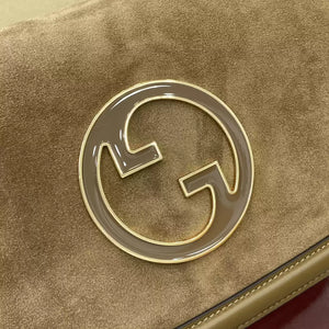 Gucci 815719 Gucci Blondie Medium top handle bag Light brown suede - Default Title - View 8