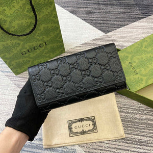 Gucci 815922 GG Emblem continental wallet Black - Default Title - View 1