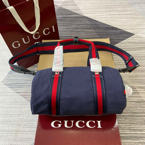 Gucci 816865 Small Printed Canvas Duffle Bag Dark blue - Default Title - View 2