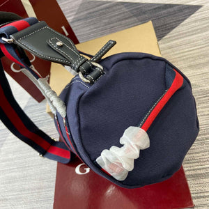 Gucci 816865 Small Printed Canvas Duffle Bag Dark blue - Default Title - View 3