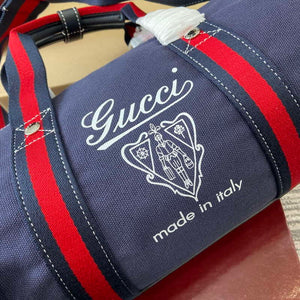 Gucci 816865 Small Printed Canvas Duffle Bag Dark blue - Default Title - View 7