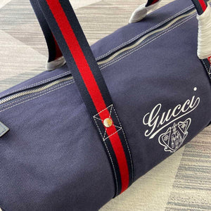 Gucci 816866 Large Printed Canvas Duffle Bag Dark Blue - Default Title - View 5