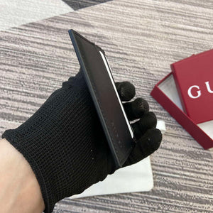 Gucci 818952 GG Emblem card case Black Leather - Default Title - View 4