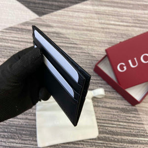 Gucci 818952 GG Emblem card case Black Leather - Default Title - View 6