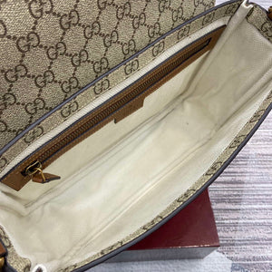 Gucci 821154 GG Emblem medium crossbody bag Beige and dark brown - Default Title - View 8