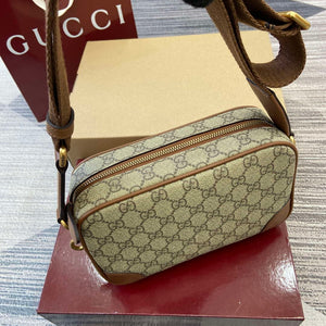 Gucci 821155 GG Emblem small crossbody bag Beige and dark brown - Default Title - View 3