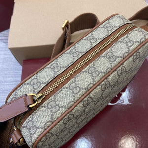 Gucci 821155 GG Emblem small crossbody bag Beige and dark brown - Default Title - View 8
