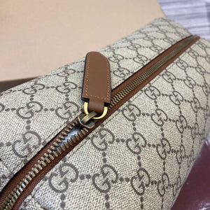 Gucci 821163 GG Emblem medium toiletry case Beige and dark brown - Default Title - View 7