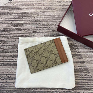 Gucci 821208 GG Emblem card case Beige and dark brown - Default Title - View 10