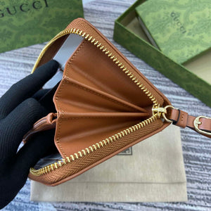 Gucci 821803 GG Emblem Beige and dark brown mini wallet - Default Title - View 8