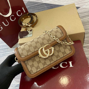 Gucci 826761 Gucci Go Small Shoulder Bag Brown Cloth - Default Title - View 5