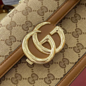 Gucci 826761 Gucci Go Small Shoulder Bag Brown Cloth - Default Title - View 6